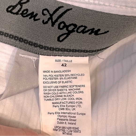 Ben Hogan Golf Performance Flat Front Stretch Gray Blue Striped Shorts - Picture 8 of 9